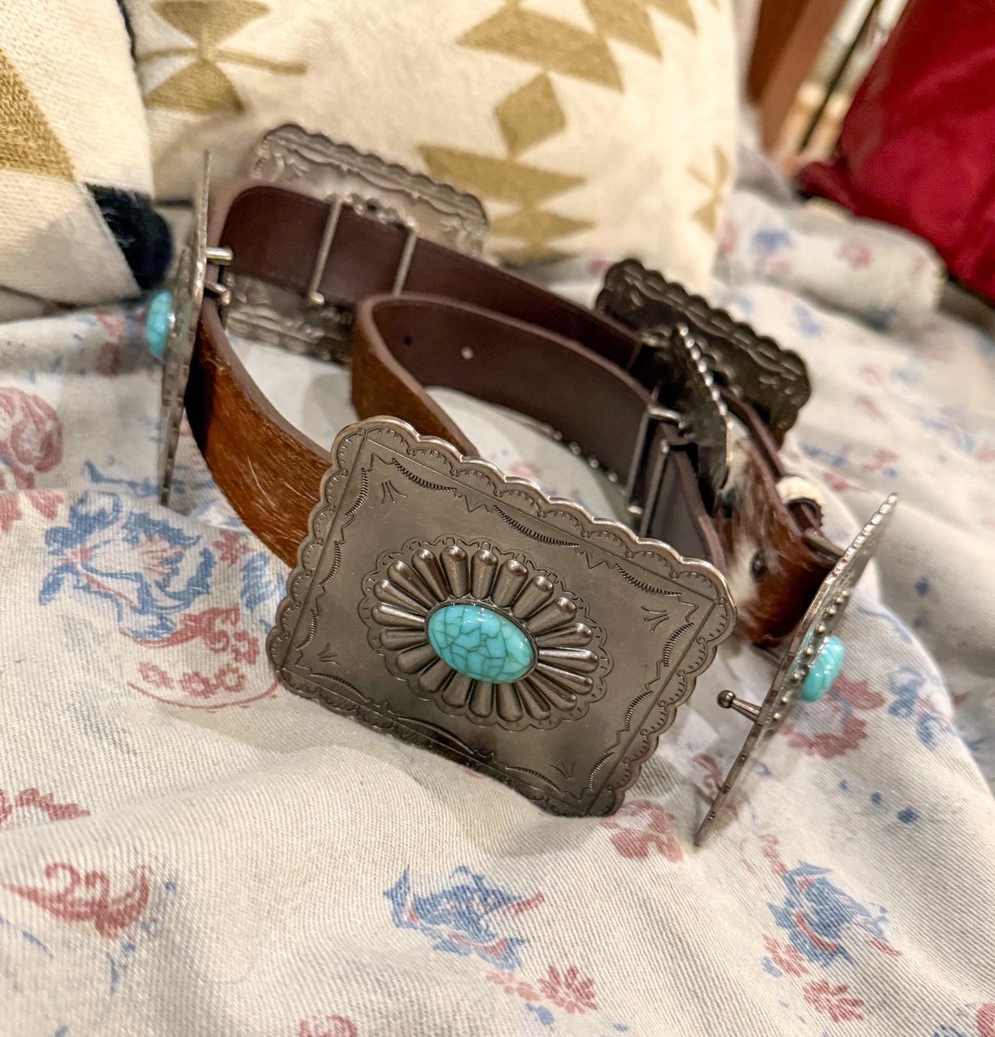 The Missoula Cowhide & Concho Belt