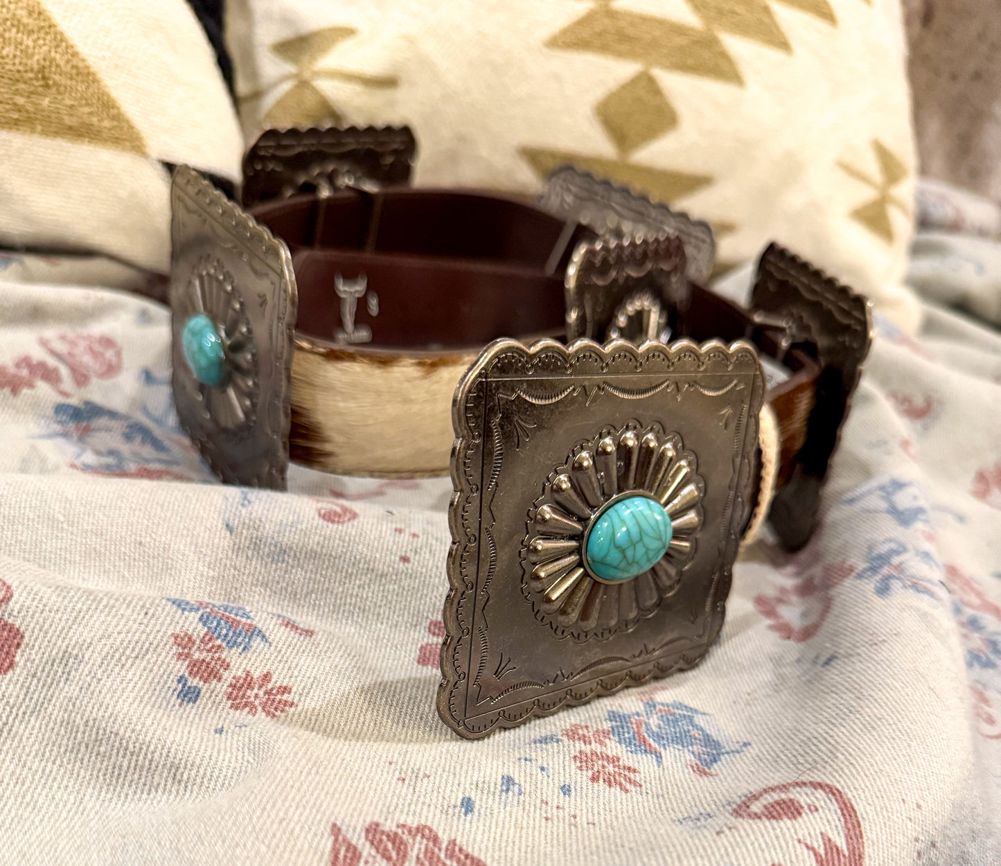 The Missoula Cowhide & Concho Belt