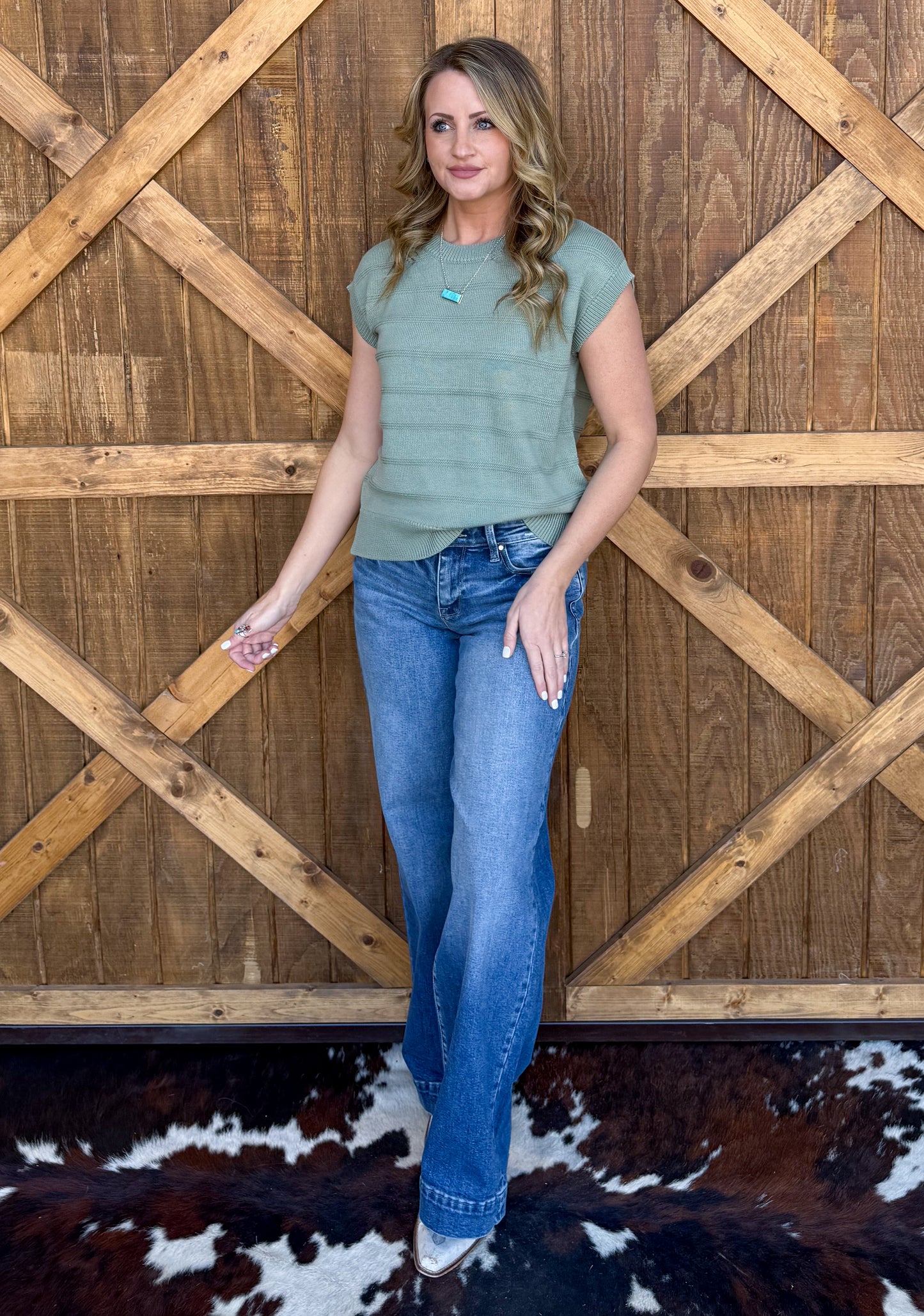 The Heather Top *Sage