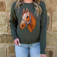 Olive Horse Sweater