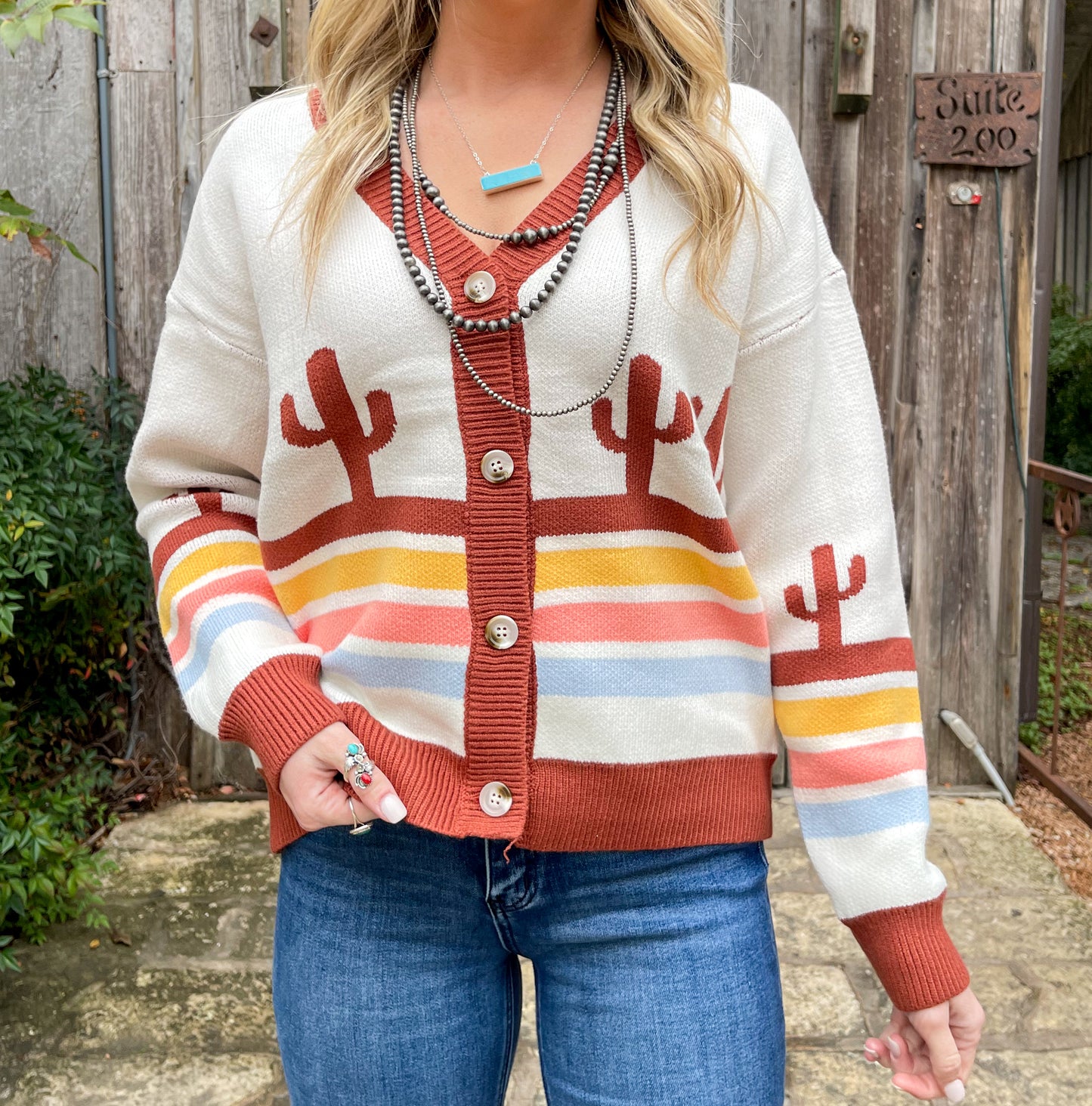 Retro Cactus Cardigan