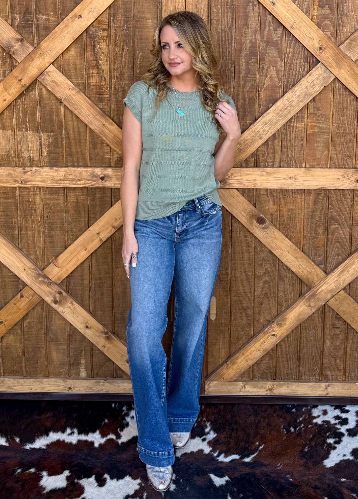 The Heather Top *Sage