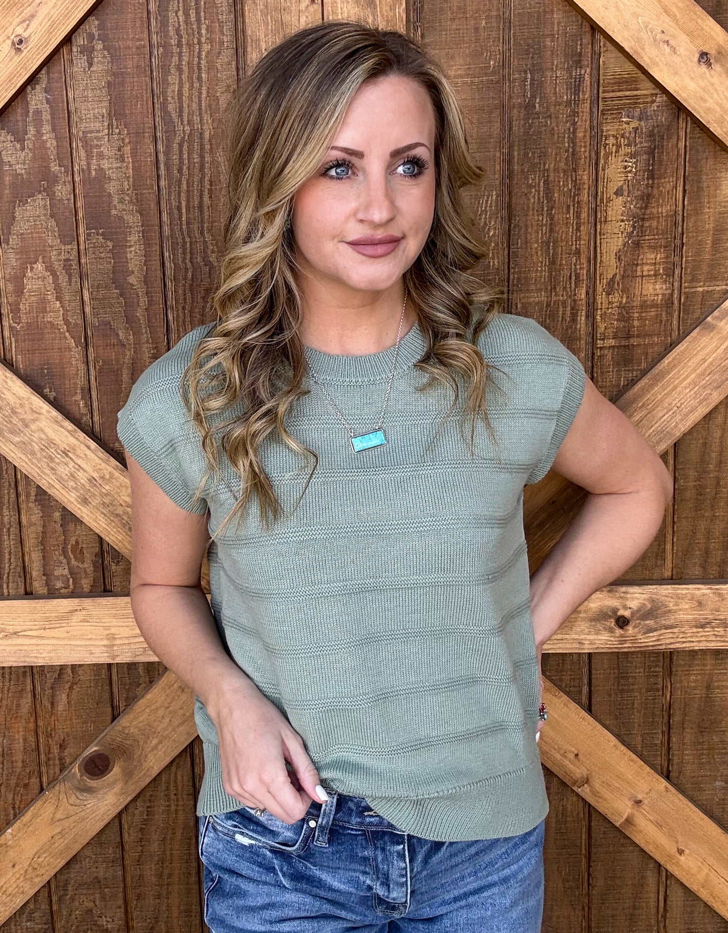 The Heather Top *Sage