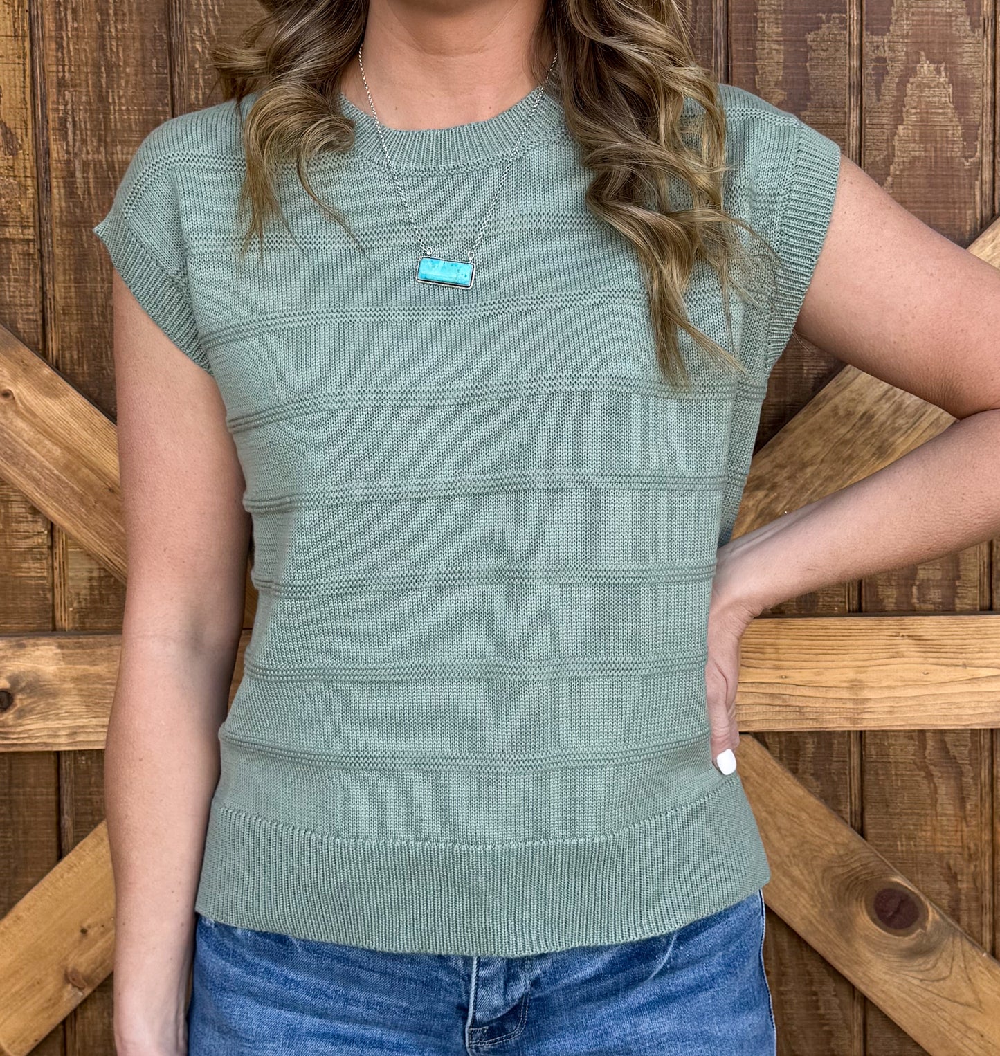 The Heather Top *Sage