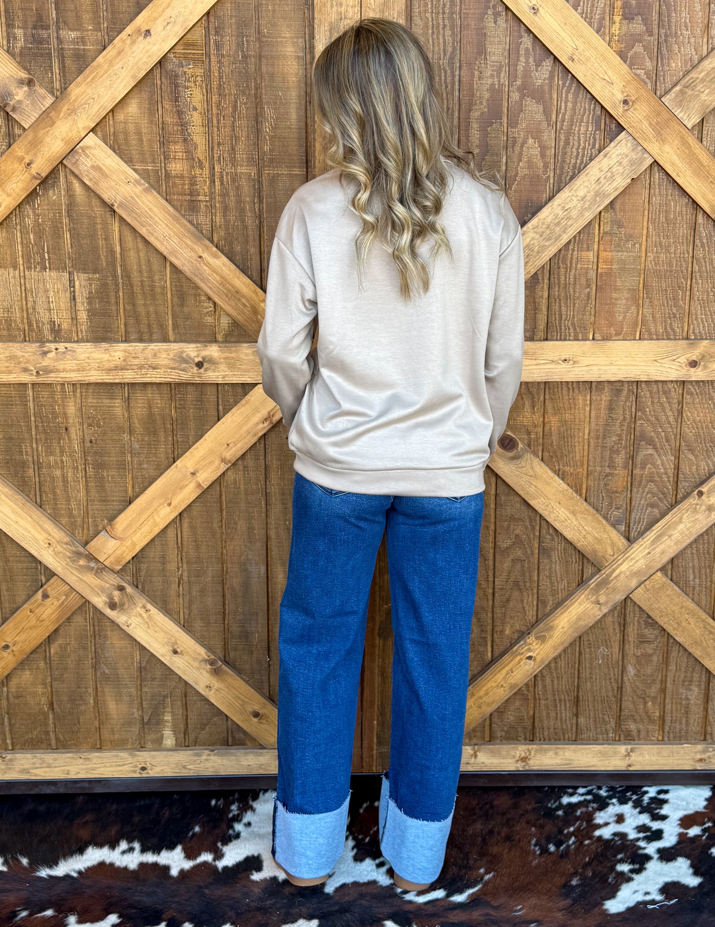 The Longhorn Pullover *Tan