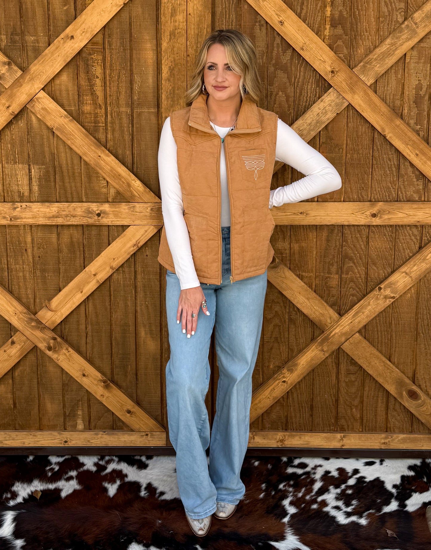 Boot Stitch Puffer Vest *Camel