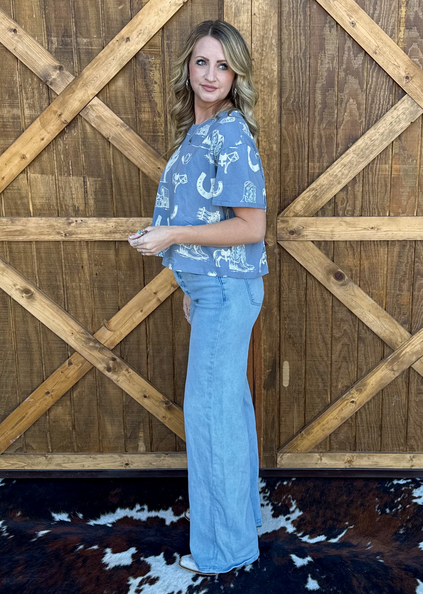 Out West Collage Tee *Blue