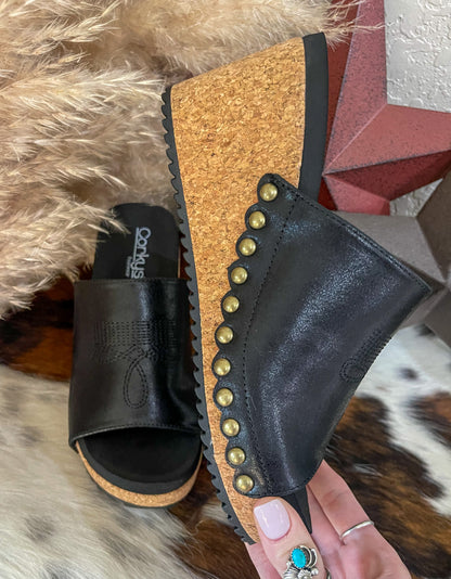 Saddle Up Wedges by Corkys *Black