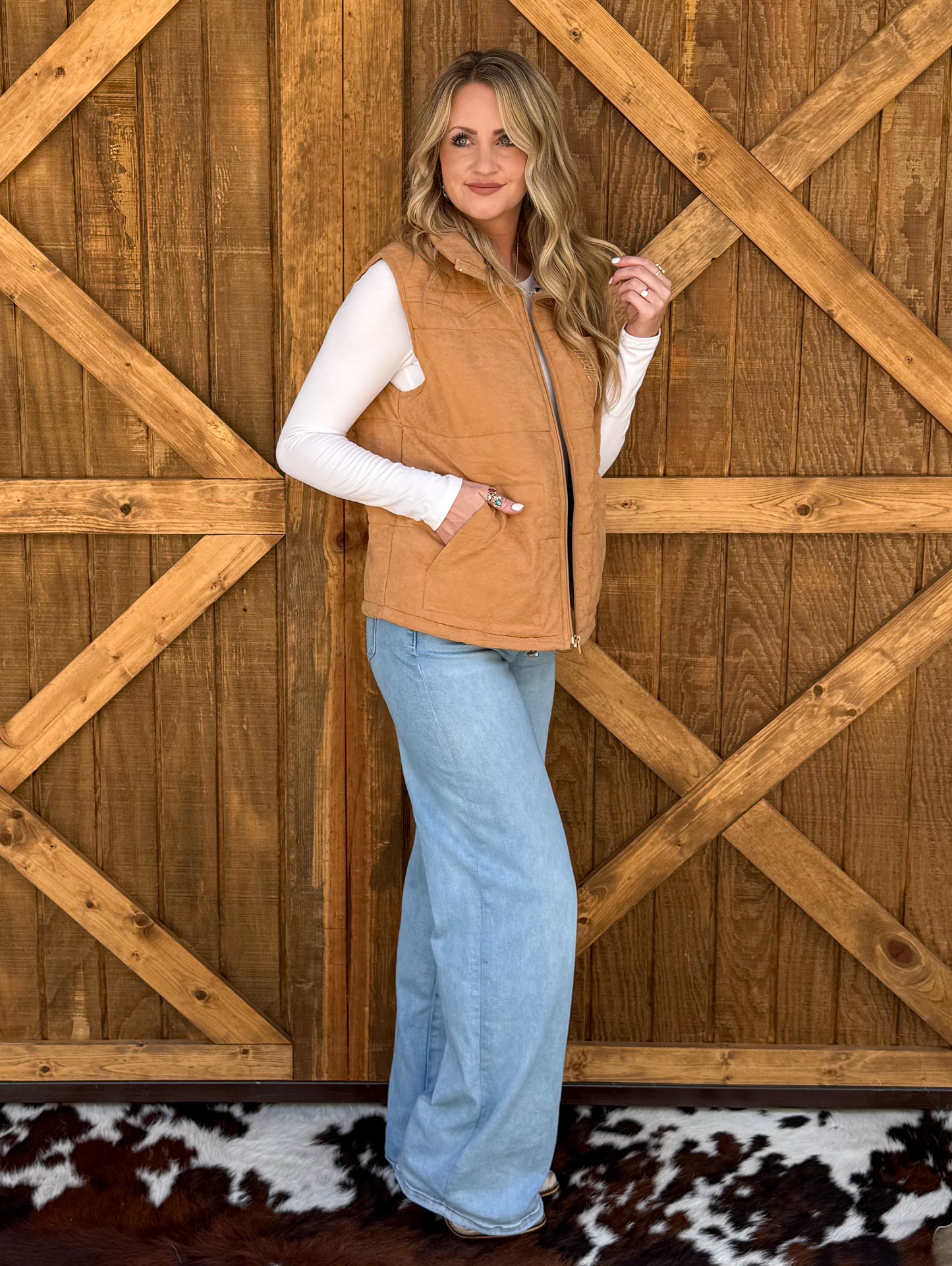 Boot Stitch Puffer Vest *Camel