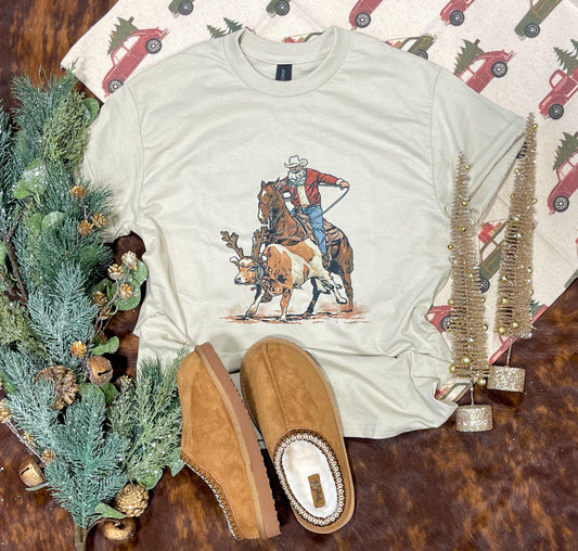 Roping Santa Tee