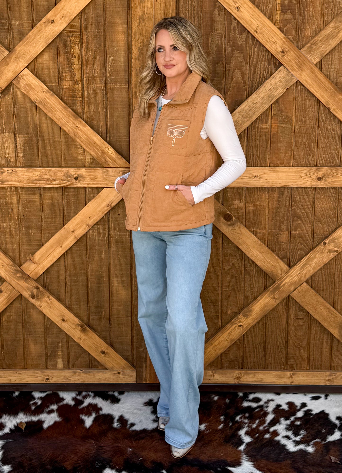 Boot Stitch Puffer Vest *Camel