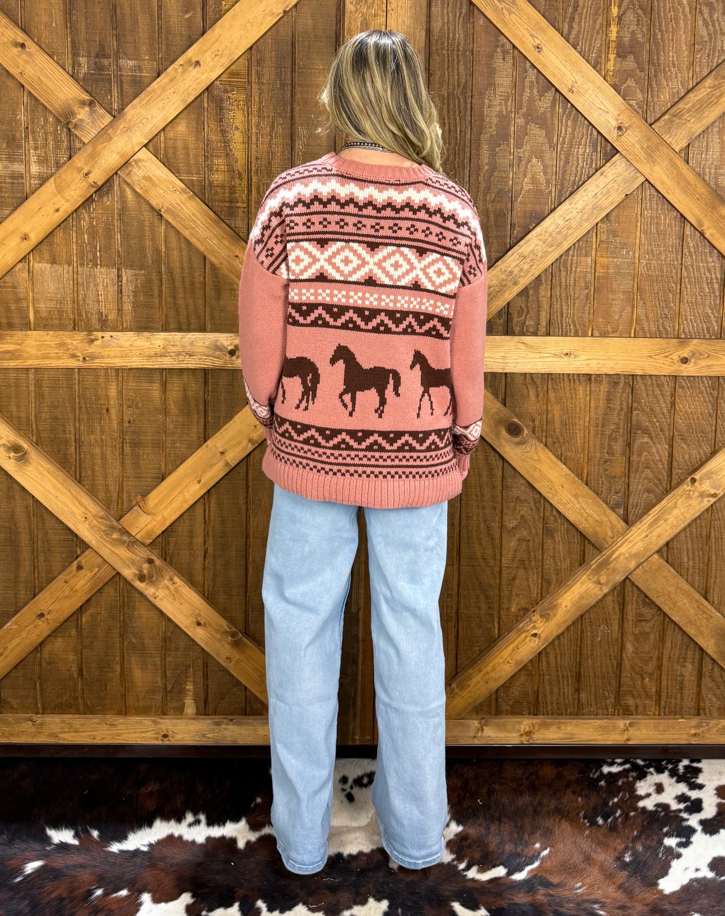 Western Holiday Sweater *Mauve