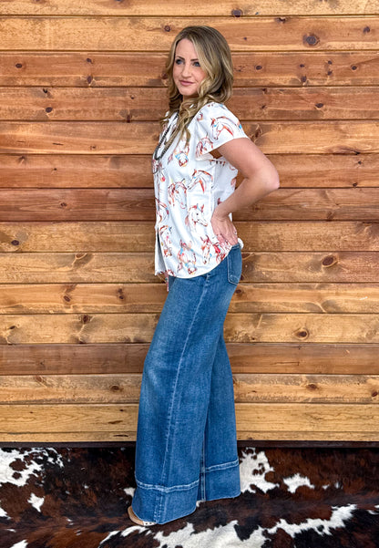 Painted Horses Button-Up Top
