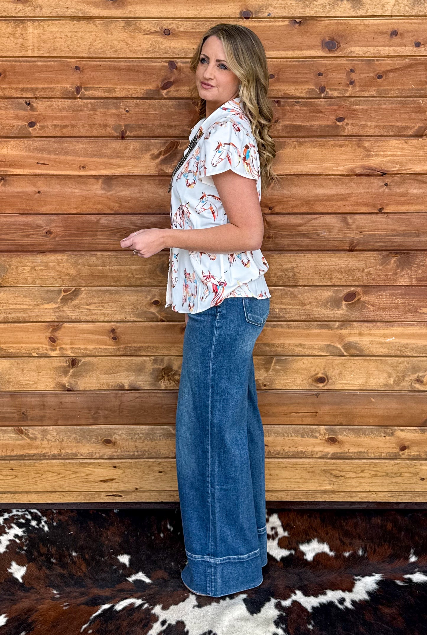 Painted Horses Button-Up Top