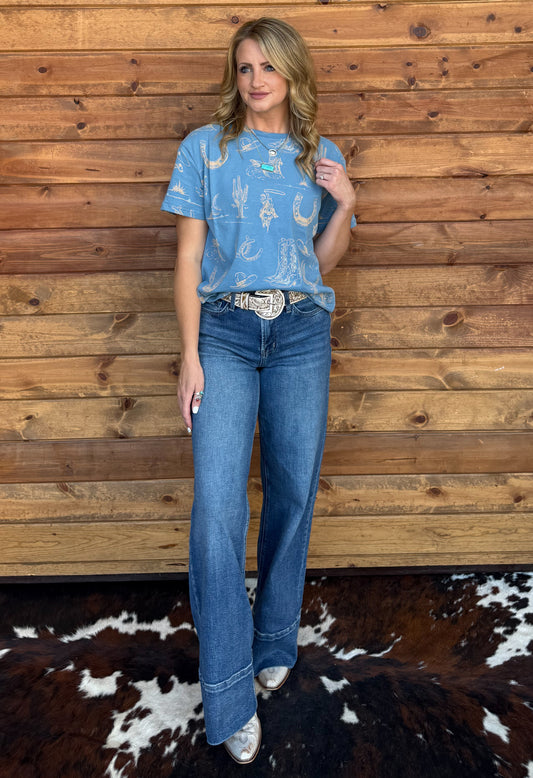 The Cowgirl Collage Top