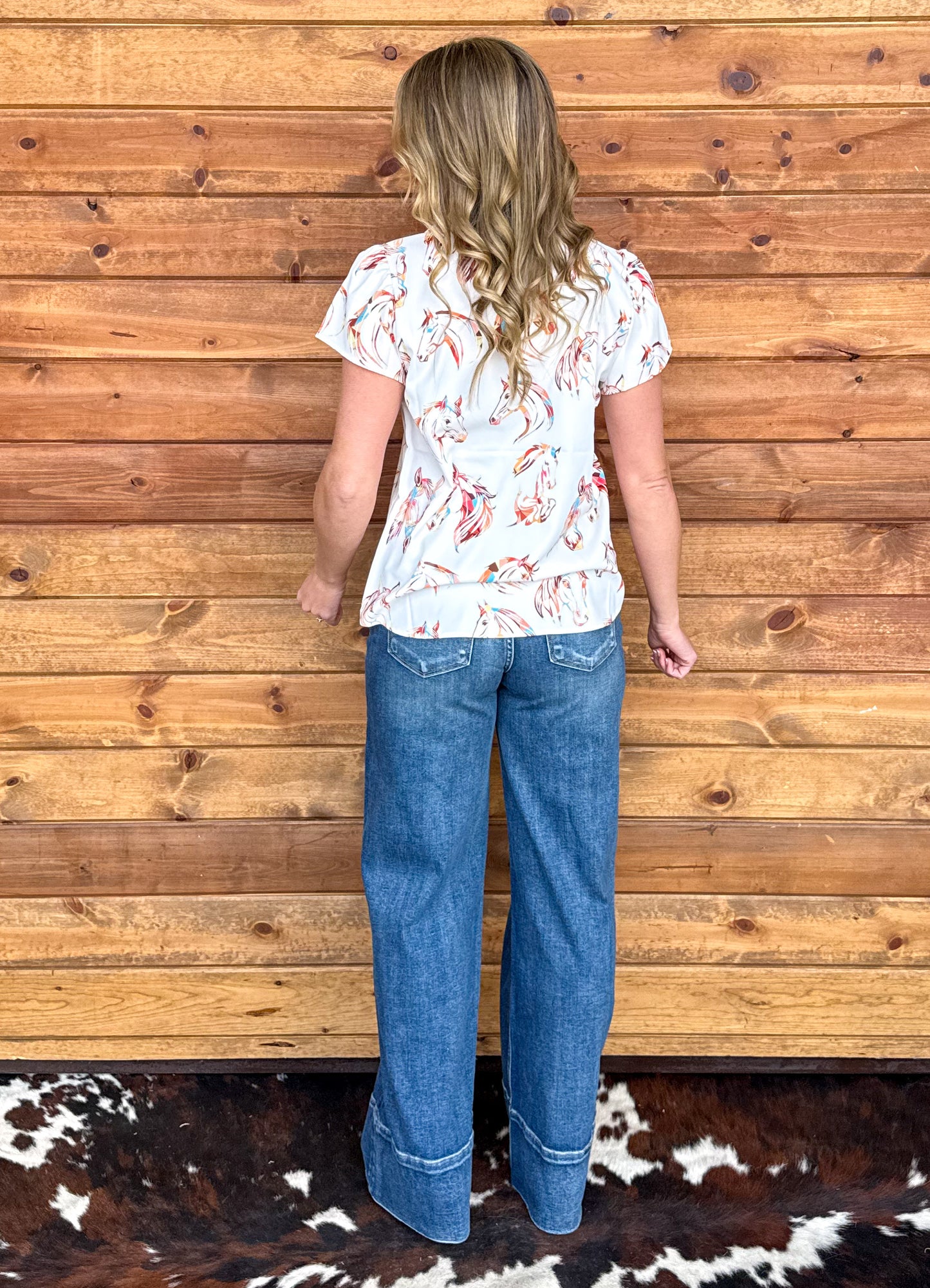 Painted Horses Button-Up Top