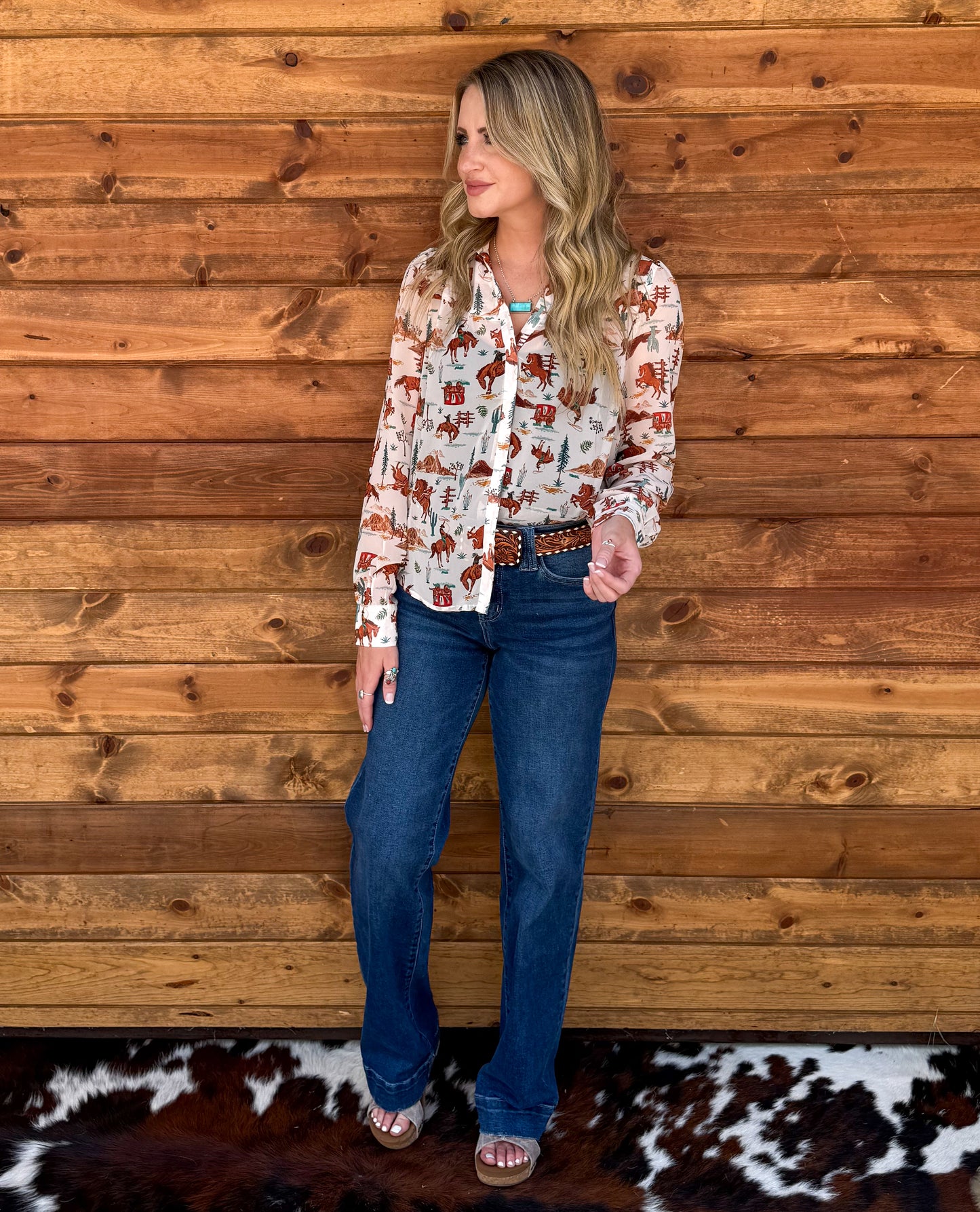Old Western Sheer Blouse