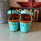 Isabella Tooled Wedges *Turquoise