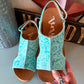 Isabella Tooled Wedges *Turquoise