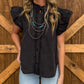 The Annie Oakley Top *Black