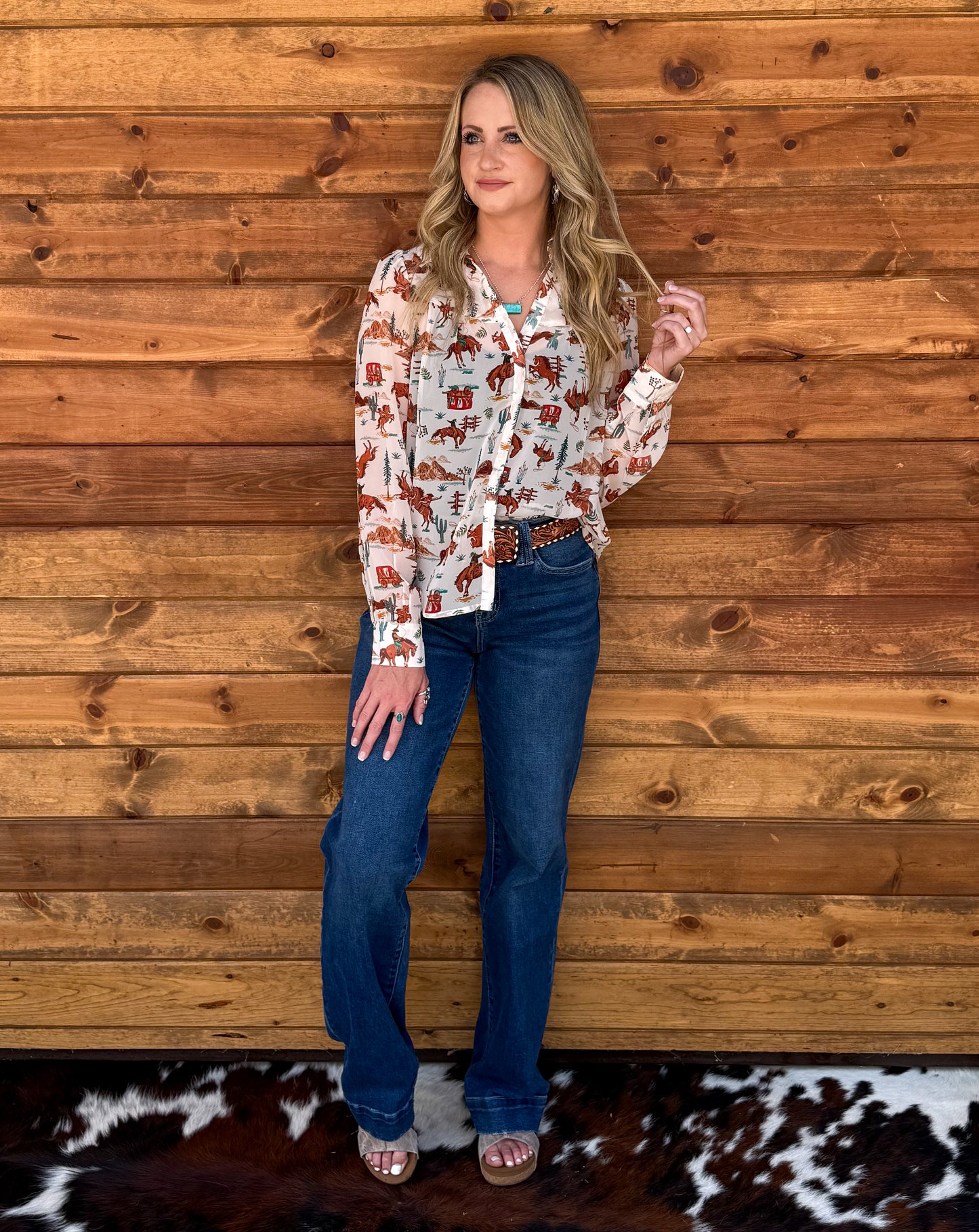 Old Western Sheer Blouse