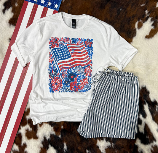 Floral American Tee