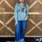 The Longhorn Pullover *Dusty Teal