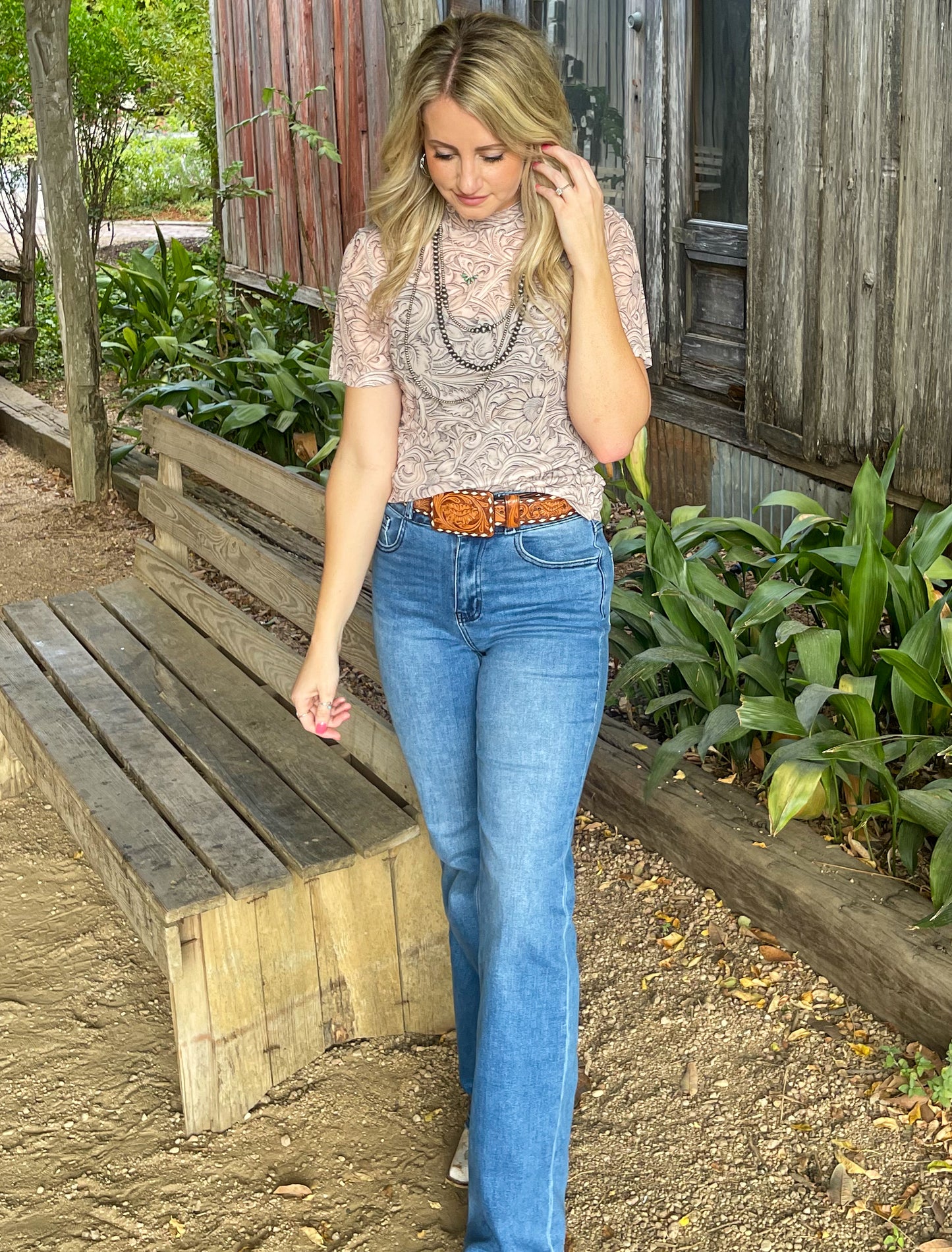 Country Tooled Mesh Top