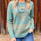 Longhorn Sweater *Aqua