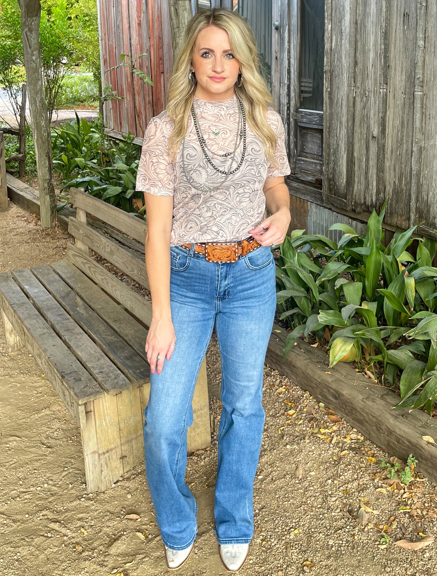 Country Tooled Mesh Top