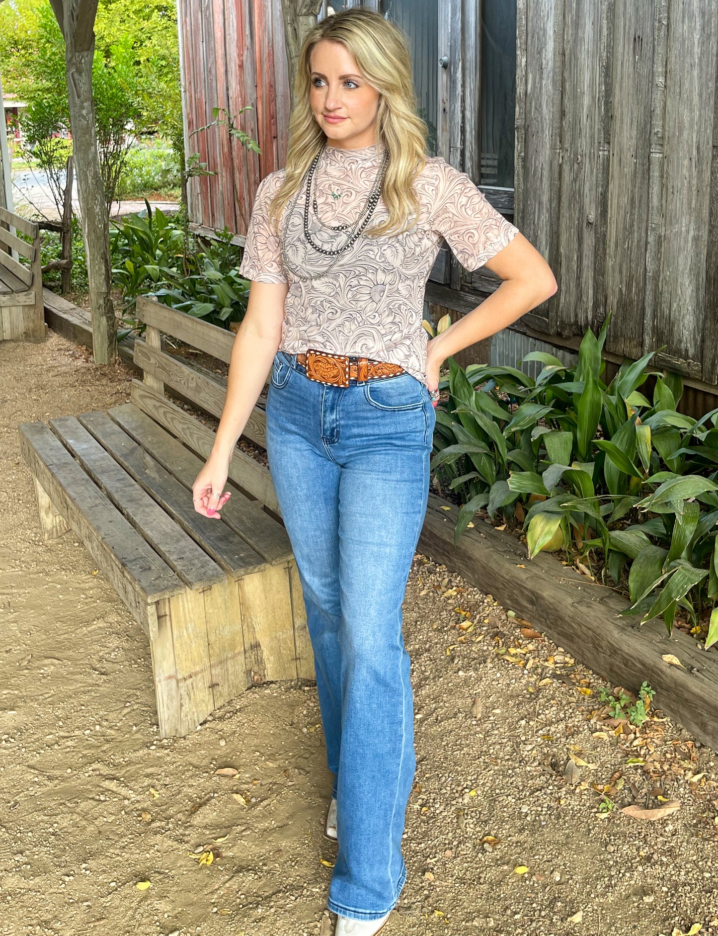 Country Tooled Mesh Top