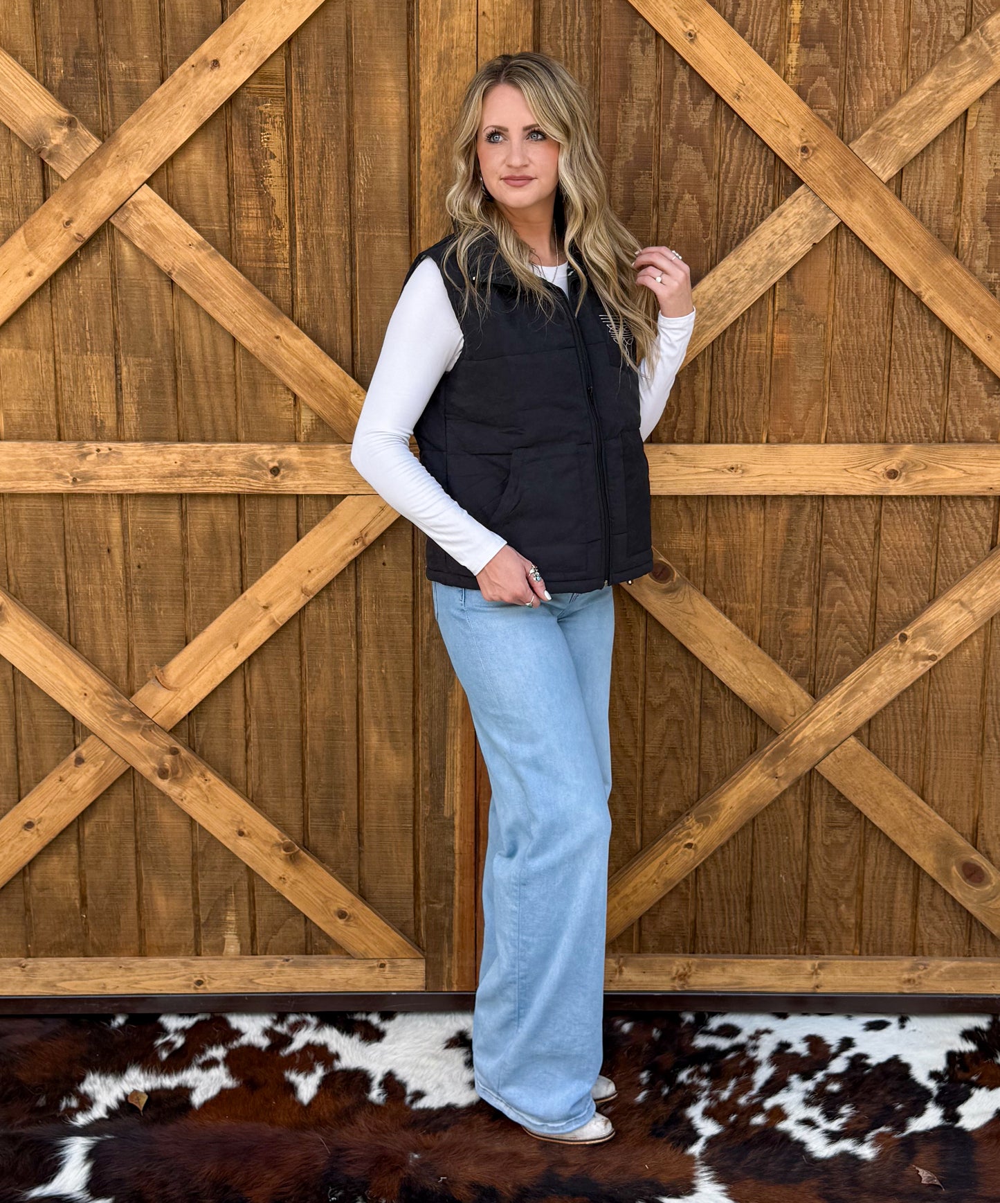 Boot Stitch Puffer Vest *Black