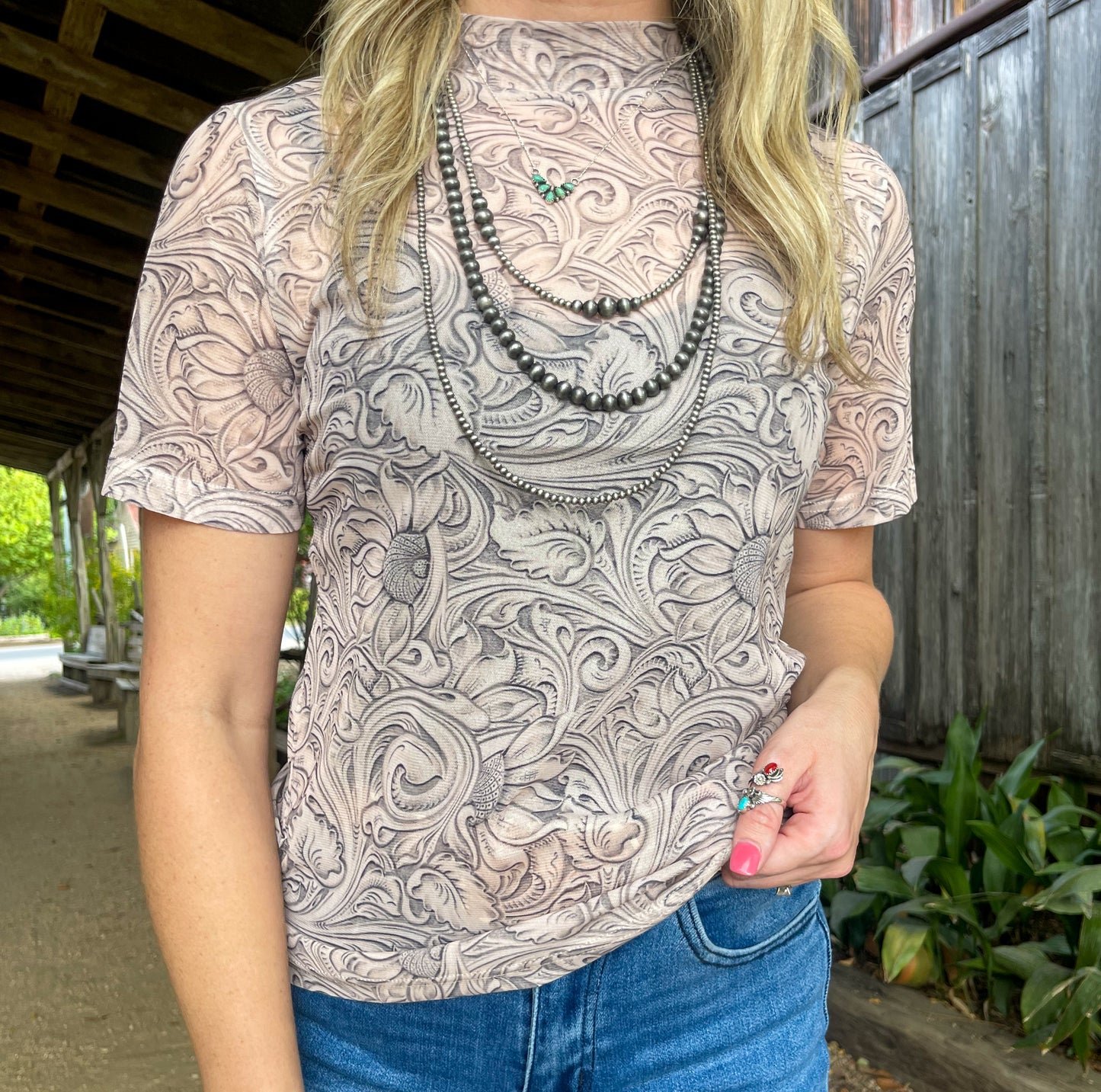 Country Tooled Mesh Top