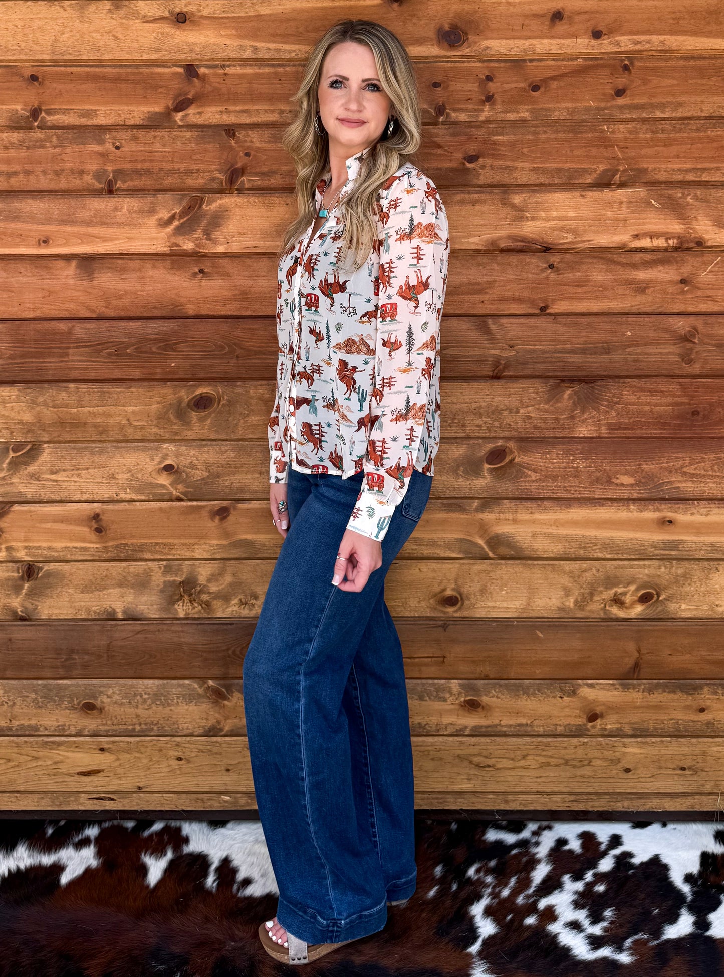 Old Western Sheer Blouse