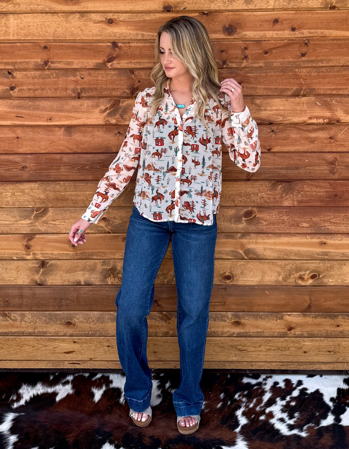 Old Western Sheer Blouse