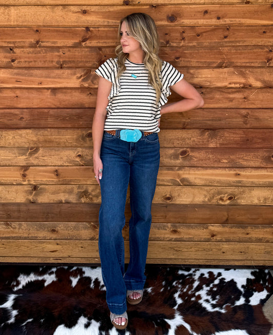 Striped Ruffle Top