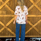 Saddle Rose Button-Up Top