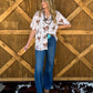Saddle Rose Button-Up Top