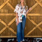Saddle Rose Button-Up Top