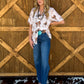 Saddle Rose Button-Up Top
