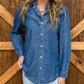 Rowdy Ruffles Denim Top *Dark Wash