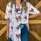 Saddle Rose Button-Up Top