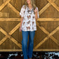 Saddle Rose Button-Up Top