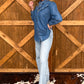 Rowdy Ruffles Denim Top *Dark Wash