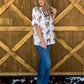 Saddle Rose Button-Up Top