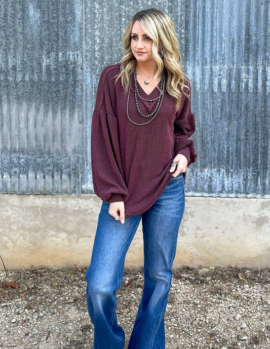 Casual Fall Long Sleeve *Wine