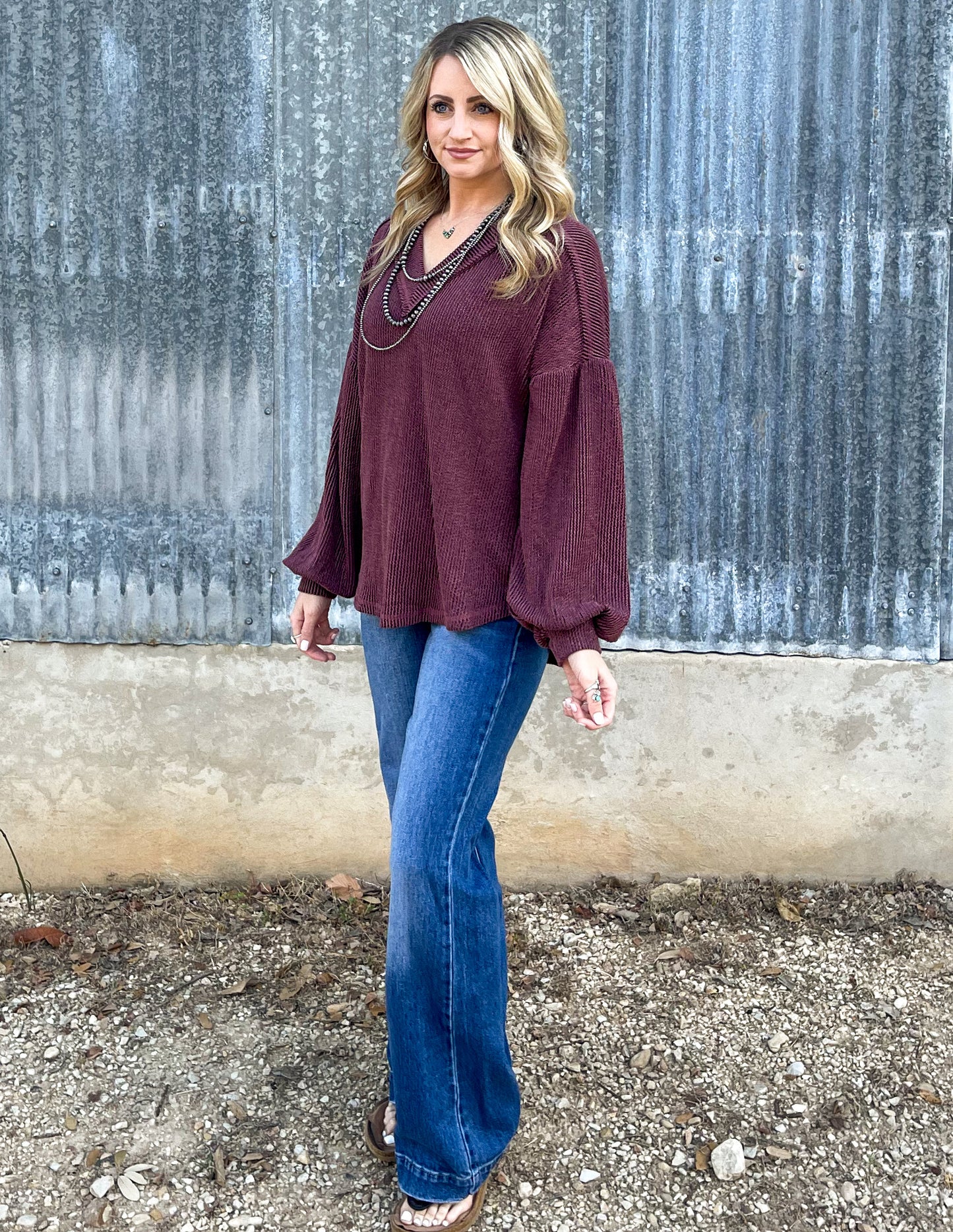 Casual Fall Long Sleeve *Wine