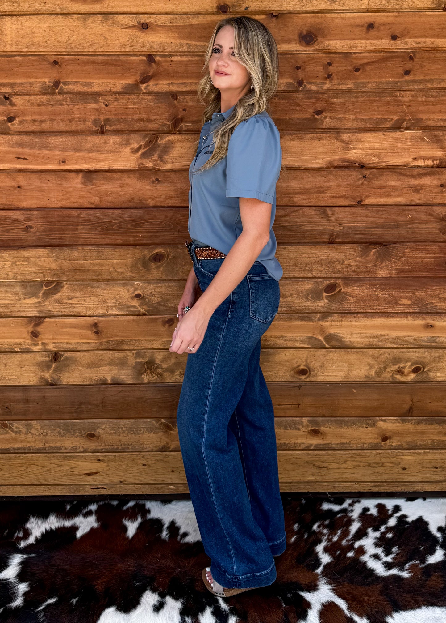 Cowgirl Pearl Snap Top *Blue