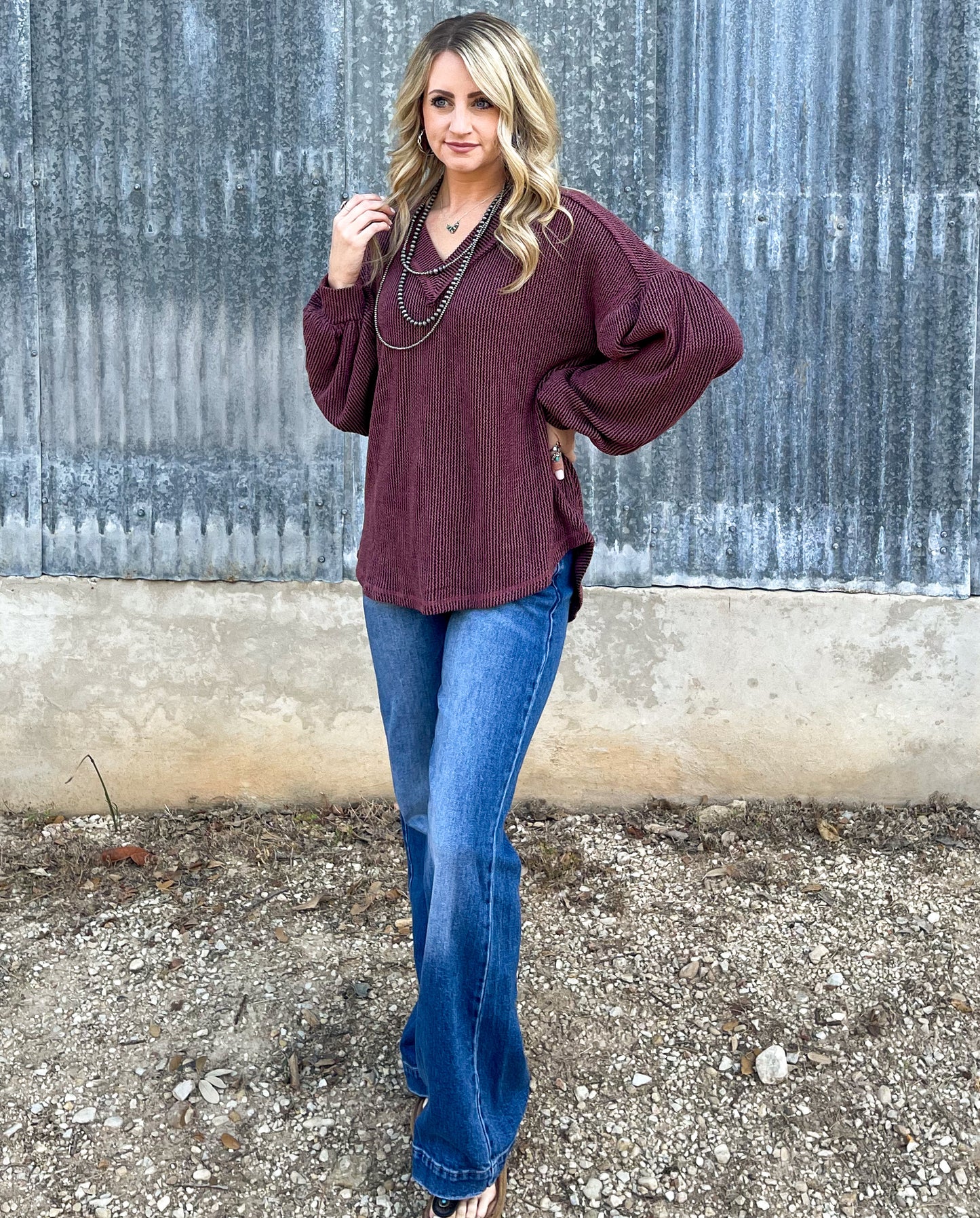 Casual Fall Long Sleeve *Wine