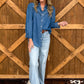 Rowdy Ruffles Denim Top *Dark Wash